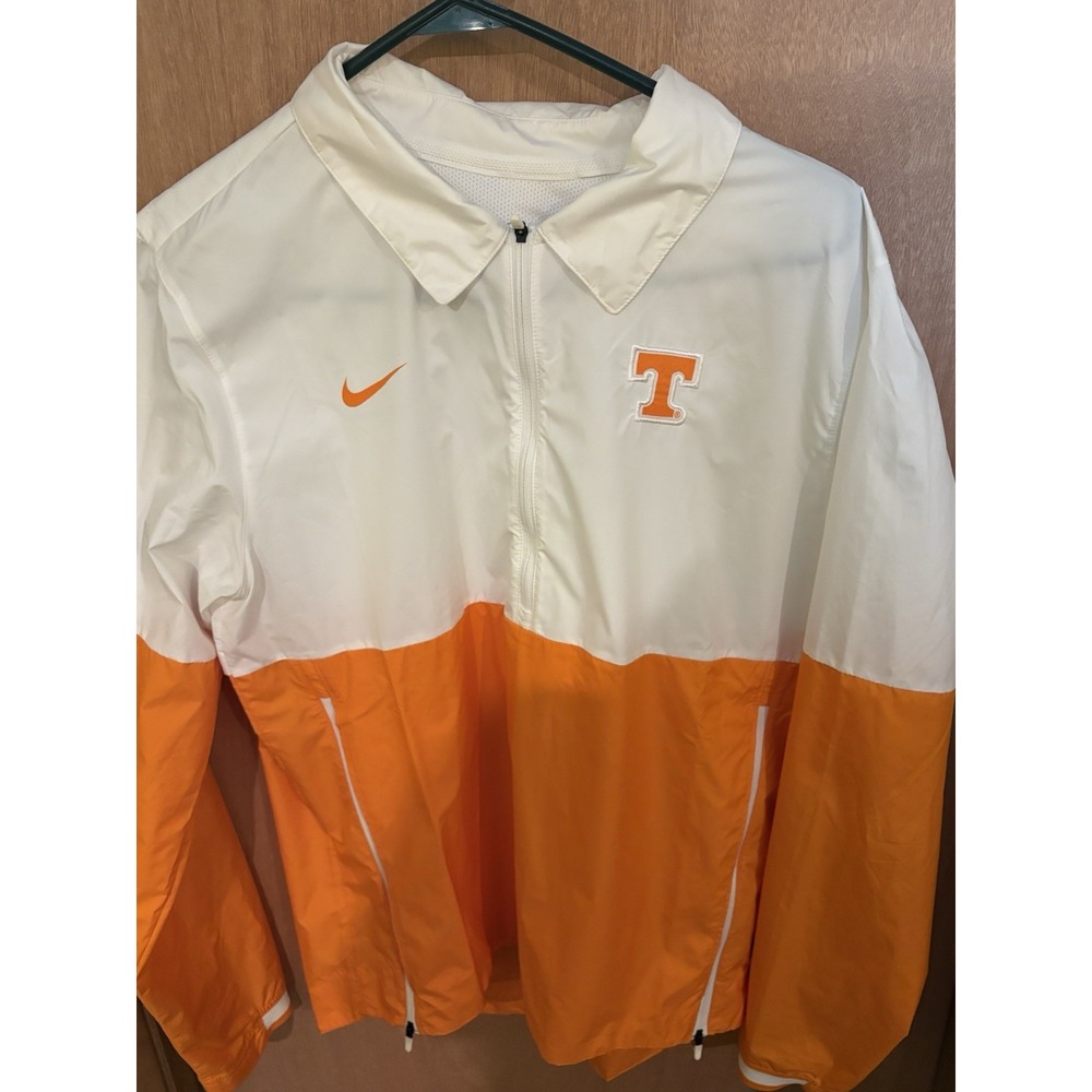 Nike White/ Orange Tennessee Volunteers Half-Zip Lightweight Jacket Small